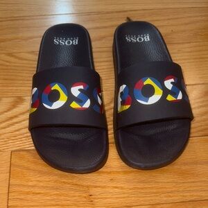 Boss Kids Multicolor Logo Slide Sandals